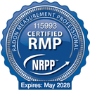NRPP Certified Radon Measurement Professional, license #115993
